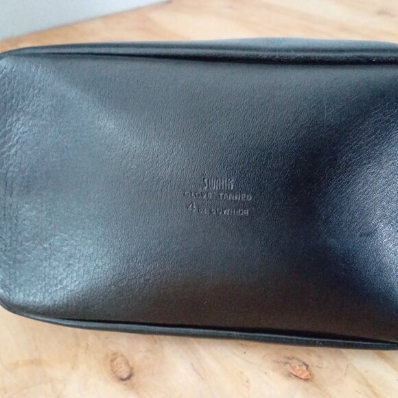 Vintage SWANK Leather Dopp Kit Bag and Folding Leather Slipper Set/ Gift For Him - Picture 6 of 12
